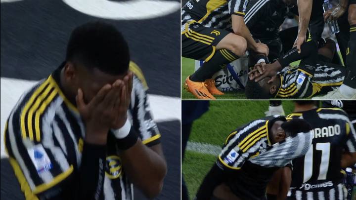 Paul Pogba is in tears after going off injured for Juventus in nightmare season