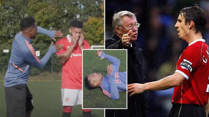 'He did a backflip' - Patrice Evra wiped out Gary Neville so badly that Sir Alex Ferguson was forced to stop Man United training