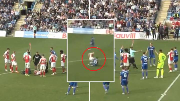 Rare 'Double Red Card' Shown As Two Players Sent Off For Same Tackle During Gillingham Vs Fleetwood