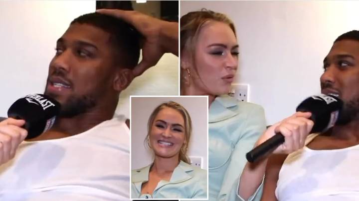 Anthony Joshua declares Laura Woods his "dream date" in flirtatious post-fight interview