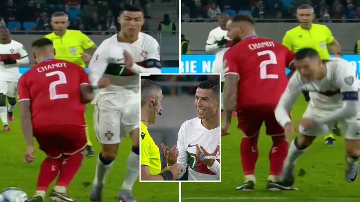 Cristiano Ronaldo called out for 'shameless' diving in Luxembourg vs Portugal after going down from 'minimal contact'