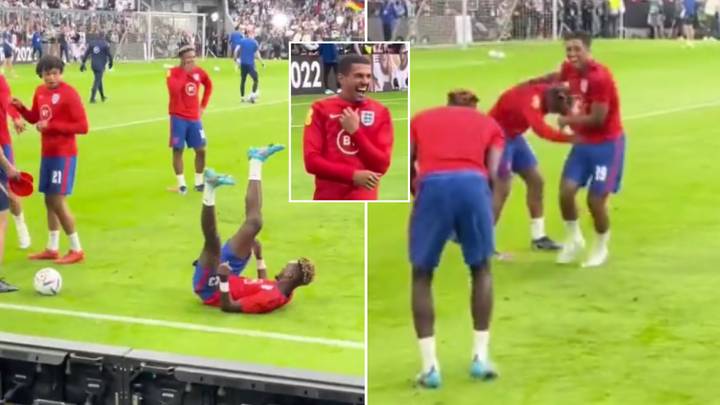 Epic Video Of England Players Reacting To Tammy Abraham Stacking It Is Comedy Gold