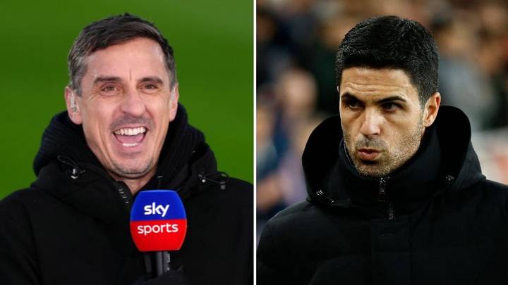 Gary Neville aims cheeky dig at Arsenal fan account over Mikel Arteta