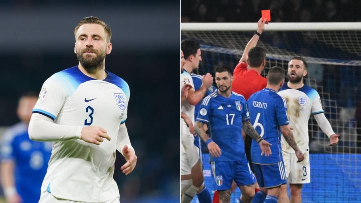Man Utd star Luke Shaw slammed by former England international after Italy sending off