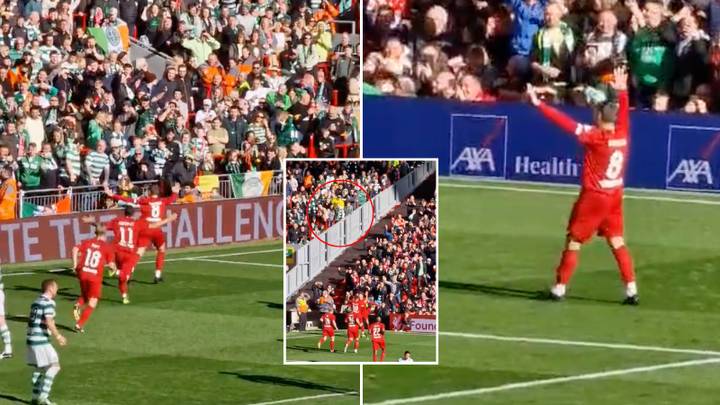 Steven Gerrard ran straight over to the Celtic fans after scoring penalty, he didn't hold back