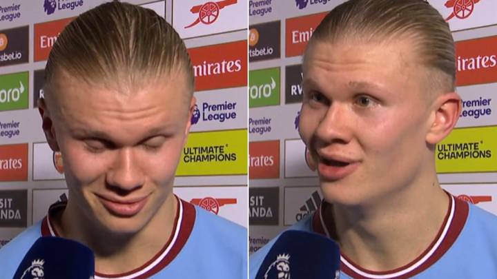 Erling Haaland gives brilliant post-match interview after Arsenal win, Man City fans want him to speak every week