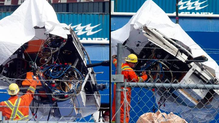 Head Imploded Imploded Titanic submarine shown for the first time as remaining pieces ...