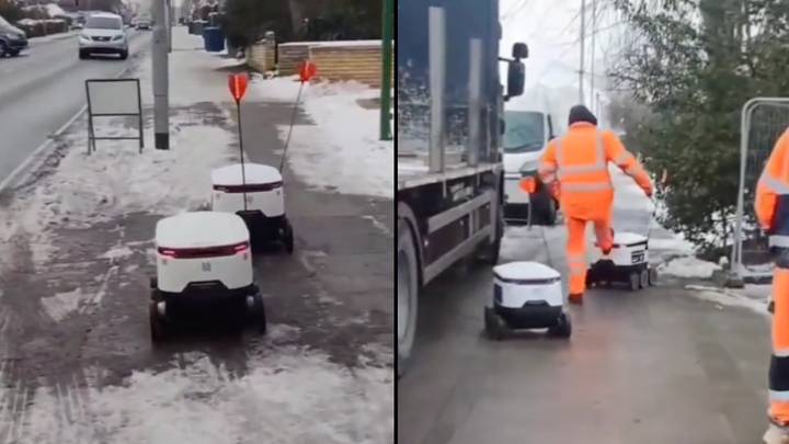 Man receives backlash after kicking 'innocent' delivery robot