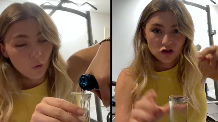 Woman shows trick that allows you to drink shots without gagging