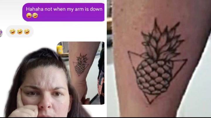 Woman regrets getting upside-down pineapple tattoo after discovering its true meaning
