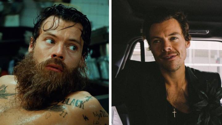 Harry Styles looks almost unrecognisable as he shows off huge beard