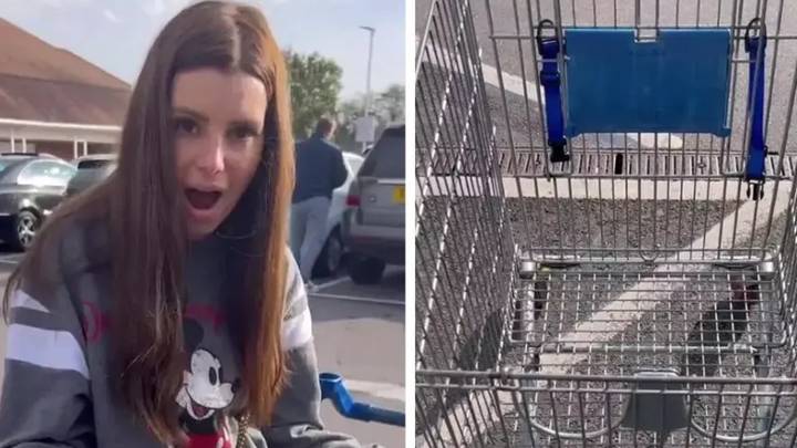 People just discovered what the extra section in shopping trolleys is for