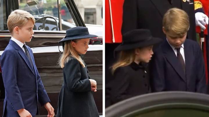 Prince George and Princess Charlotte share sweet moment together at the Queen’s funeral