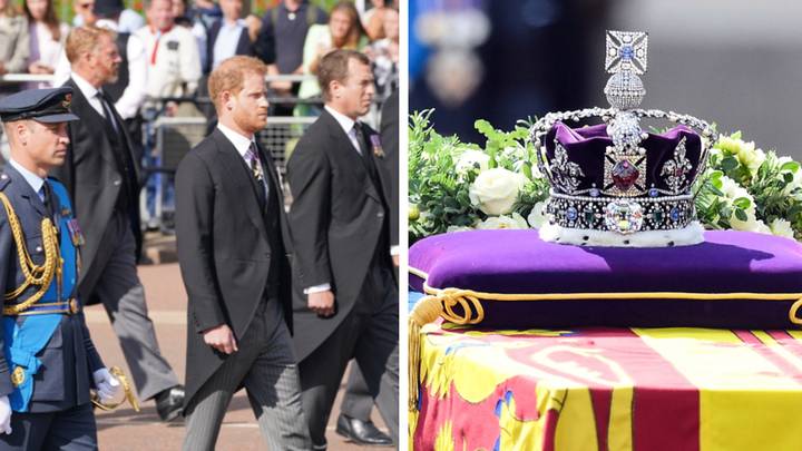 Little known royal walks alongside Prince William and Harry during the Queen's procession