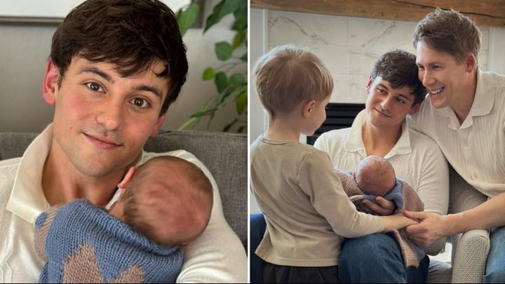 Tom Daley and Dustin Lance Black share first look at their surprise new baby