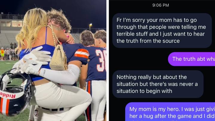 Mum's teenage son responds after receiving backlash over video of them hugging