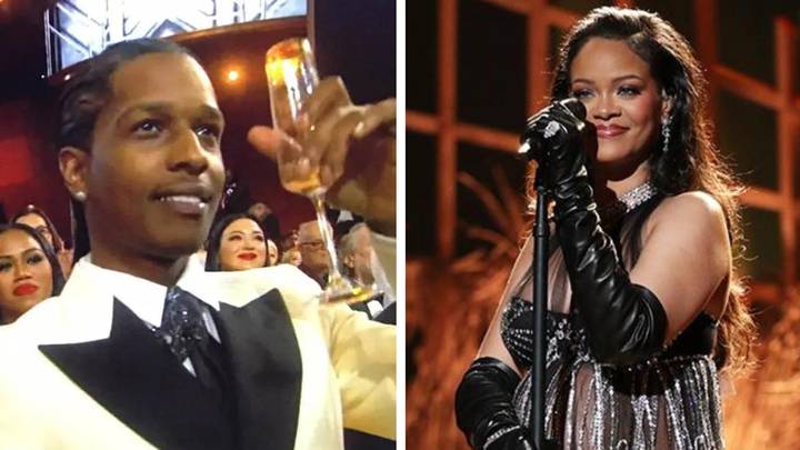 Loved-up A$AP Rocky cheers on pregnant partner Rihanna at the Oscars