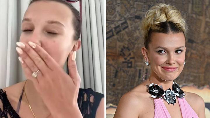Millie Bobby Brown gives fans a close up look at her engagement ring