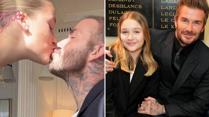 David Beckham praised for kissing 12-year-old daughter Harper on the lips