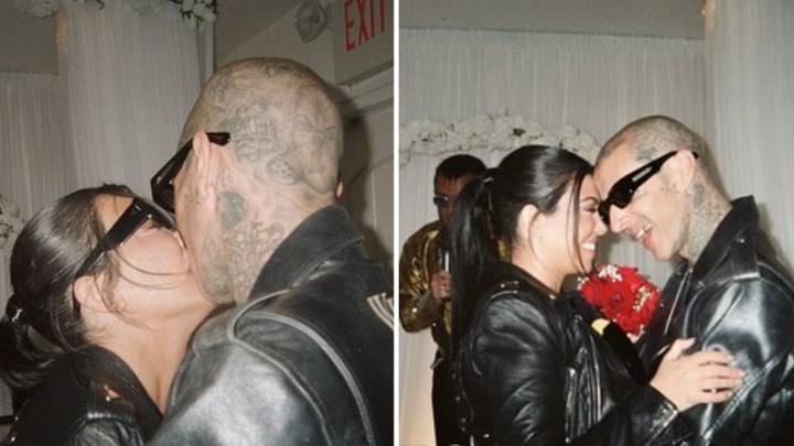 BREAKING: First Pictures Of Kourtney Kardashian And Travis Barker's Wedding