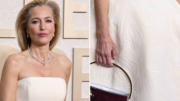 Gillian Anderson leaves fans stunned after wearing dress embroidered with female anatomy