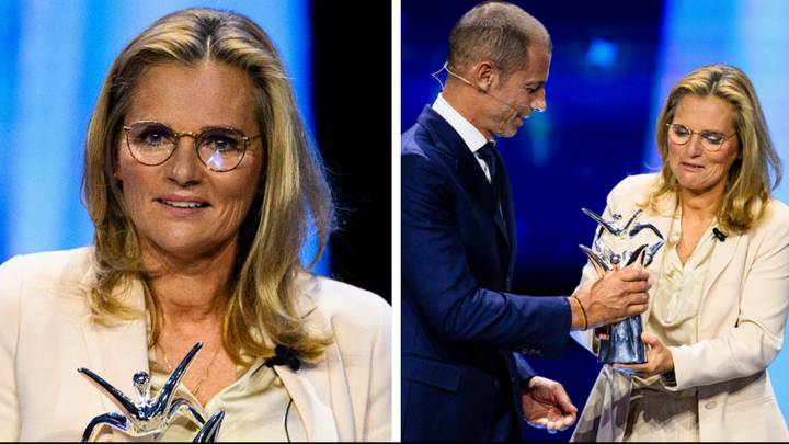 UEFA president slammed after telling England manager Sarina Wiegman her trophy is 'heavy'