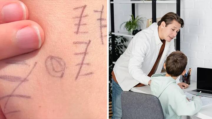 Dad horrified after son explained what marks on his hand meant after coming home from school