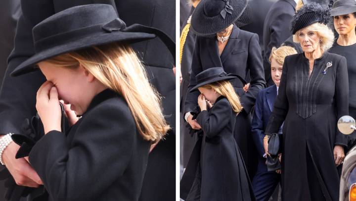 Princess Charlotte bursts into tears as she says goodbye to the Queen