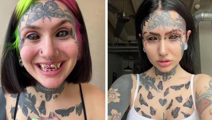 Woman covered in tattoos leaves people shocked as she shares what she looked like before