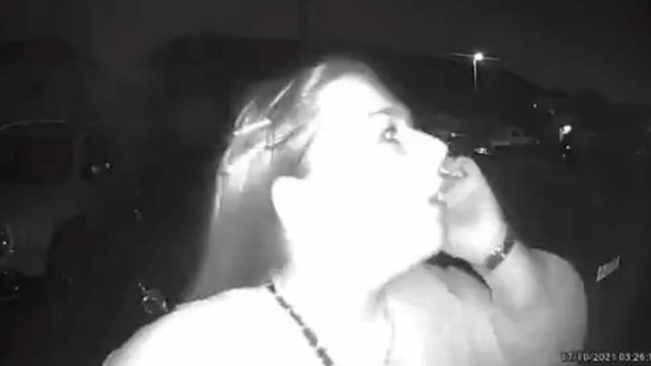 Doorbell Cam Capture Drunk Woman Hilariously Mistaking Her Debit Card For Her Mobile