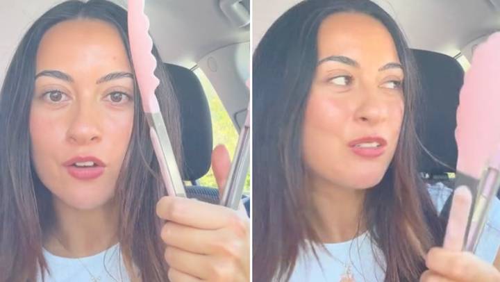 Woman explains hilarious reason why she keeps kitchen tongs in car