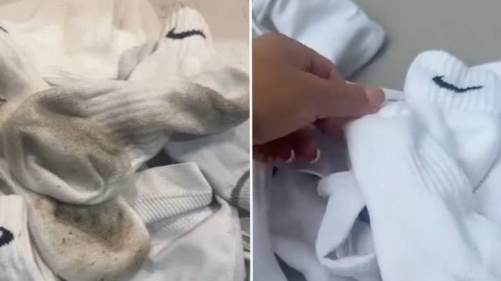 Woman shares 'life-changing' hack that gets grubby socks white again