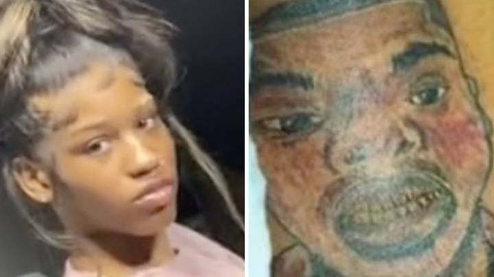Woman sparks debate after getting boyfriend's face tattooed on her neck