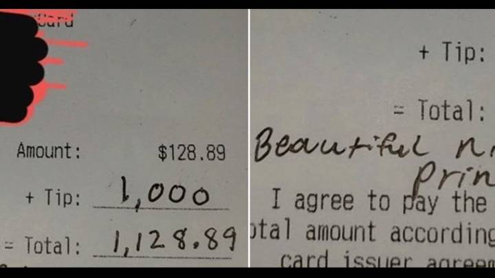 Waitress Grossed Out After Being Left Creepy Note On Receipt With £725 Tip