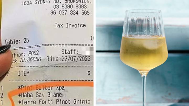 Customer spots rude message on restaurant receipt after asking for ice in wine