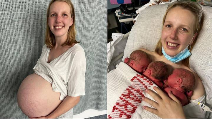 Woman expecting triplets measured 60 weeks pregnant before giving birth