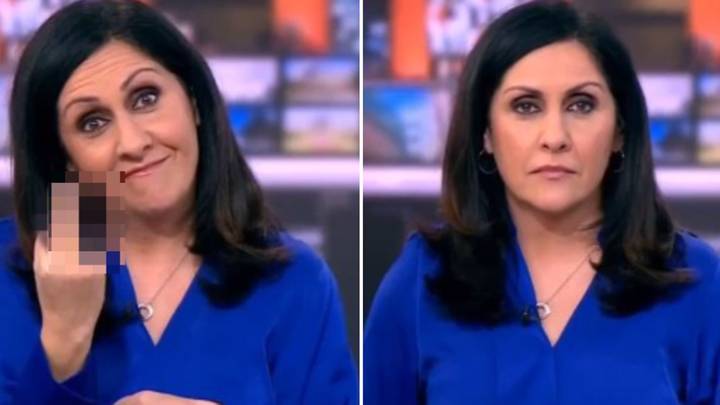 TV presenter gives middle finger to camera live on air leaving viewers shocked