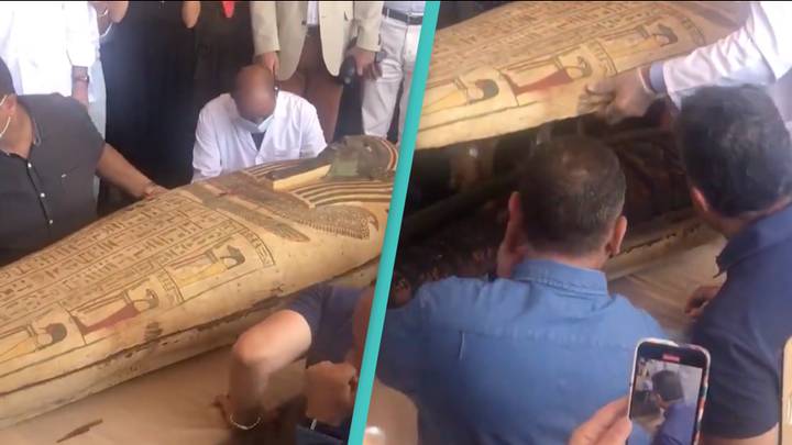 Egyptian mummy coffin opened for the first time in 2,500 years