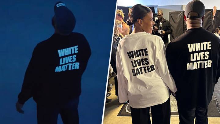 Kanye West wears a White Lives Matter top at his Yeezy fashion show