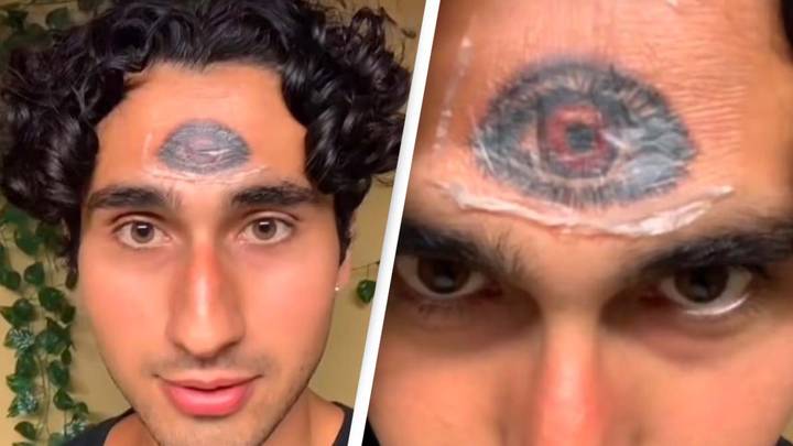 'Spiritual psychologist' gets eye tattooed on his forehead because he was 'fed up of living in fear'