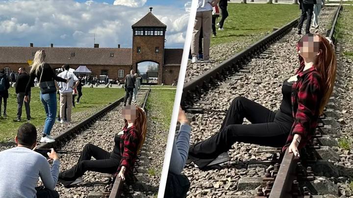 Tourists criticized for posing for pictures outside Auschwitz