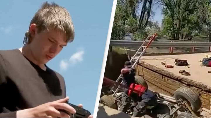 Couple stuck in sunken car miraculously saved by teen’s drone