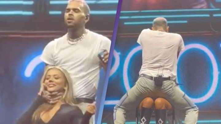 Chris Brown slammed for grabbing woman's neck during lap dance on stage