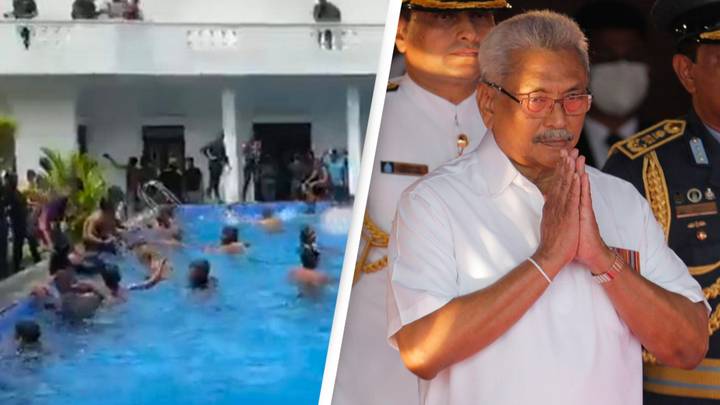 Sri Lankan President Resigns After Protesters Invade His House And Swim In His Pool