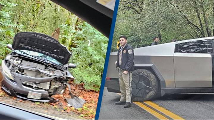 Damage to Tesla Cybertruck involved in head-on collision has left