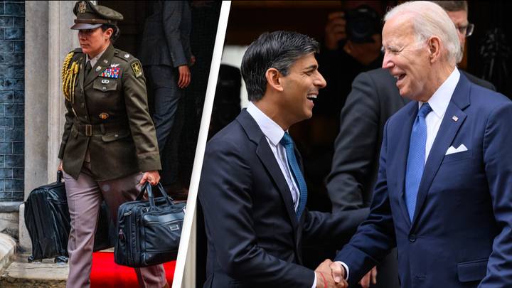 Joe Biden's military aide seen carrying US 'nuclear football' during UK visit