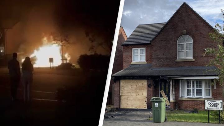 Family home on fire after electric car explodes into flames on the driveway