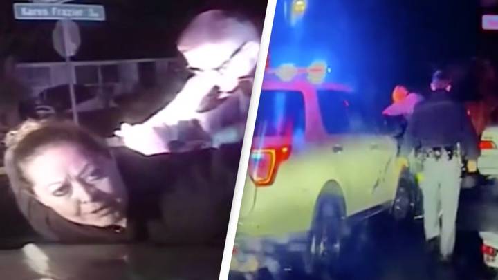 Horrifying footage shows woman having life-threatening stroke arrested after cops thought she was drunk