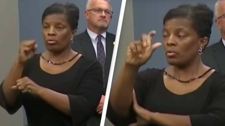 ‘Fraud’ pretends to be sign language interpreter and starts doing random things on camera