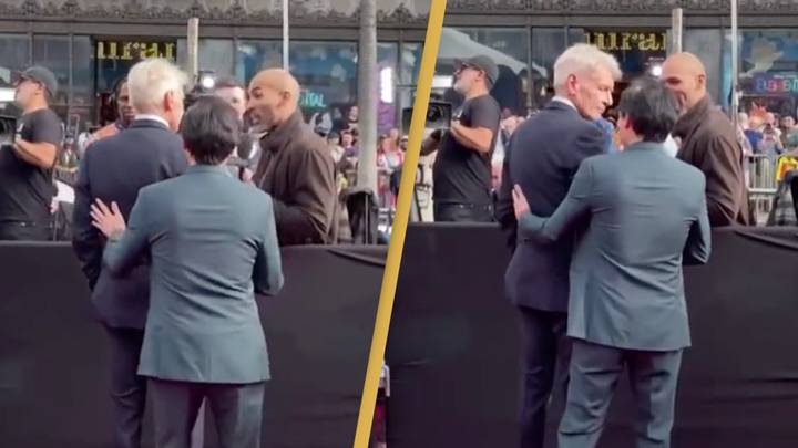 Ke Huy Quan surprises Harrison Ford at premiere for new Indiana Jones movie